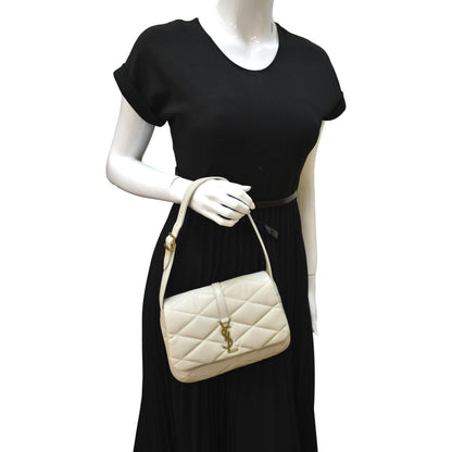 YVES SAINT LAURENT LE 57 Quilted Lambskin Leather Hobo Bag Antique Vintage