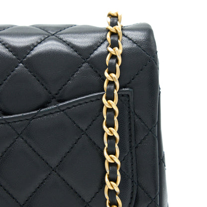 Chanel Pearl Crush Mini Square Lambskin Black Brushed  (Microchip)