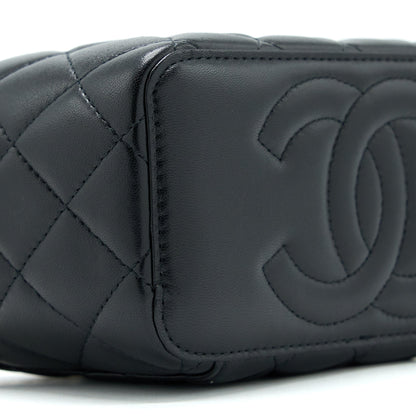 Chanel 22A Top Handle Long Vanity Case Lambskin Black L