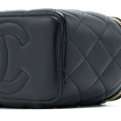 Chanel 22A Top Handle Long Vanity Case Lambskin Black L