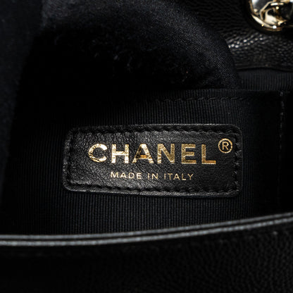 Chanel 23k Triple Pocket Backpack Caviar Black L(Microchip)