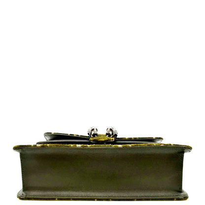 GUCCI Dionysus Small GG Velvet Shoulder Bag Olive 499623