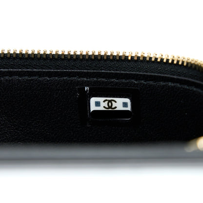 Chanel 22A Top Handle Long Vanity Case Lambskin Black L