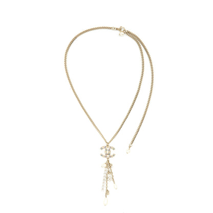 Chanel CC With Crystals Drop Necklace