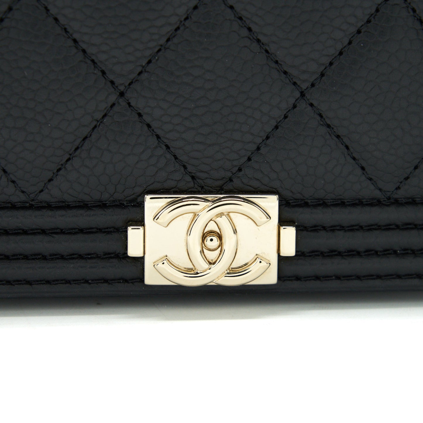 Chanel Leboy Wallet On Chain WOC Caviar Black