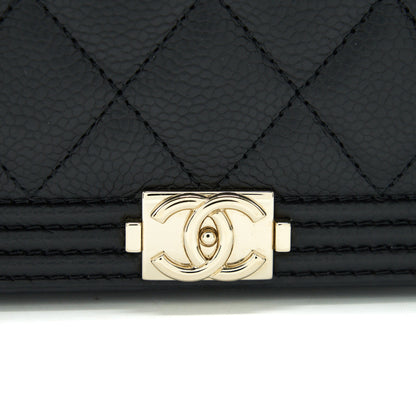 Chanel Leboy Wallet On Chain WOC Caviar Black
