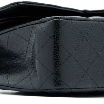 Chanel Medium Classic Double Flap Bag Caviar Black  (Microchip)
