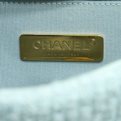Chanel 22B Small 19 Bag Tweed Light Green Multicolour Hardware (Micorchip)