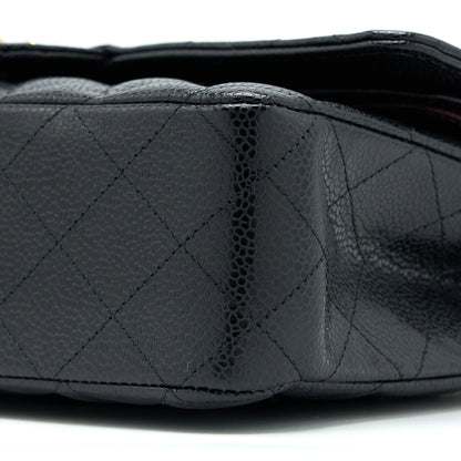 Chanel Medium Classic Double Flap Bag Caviar Black  (Microchip)
