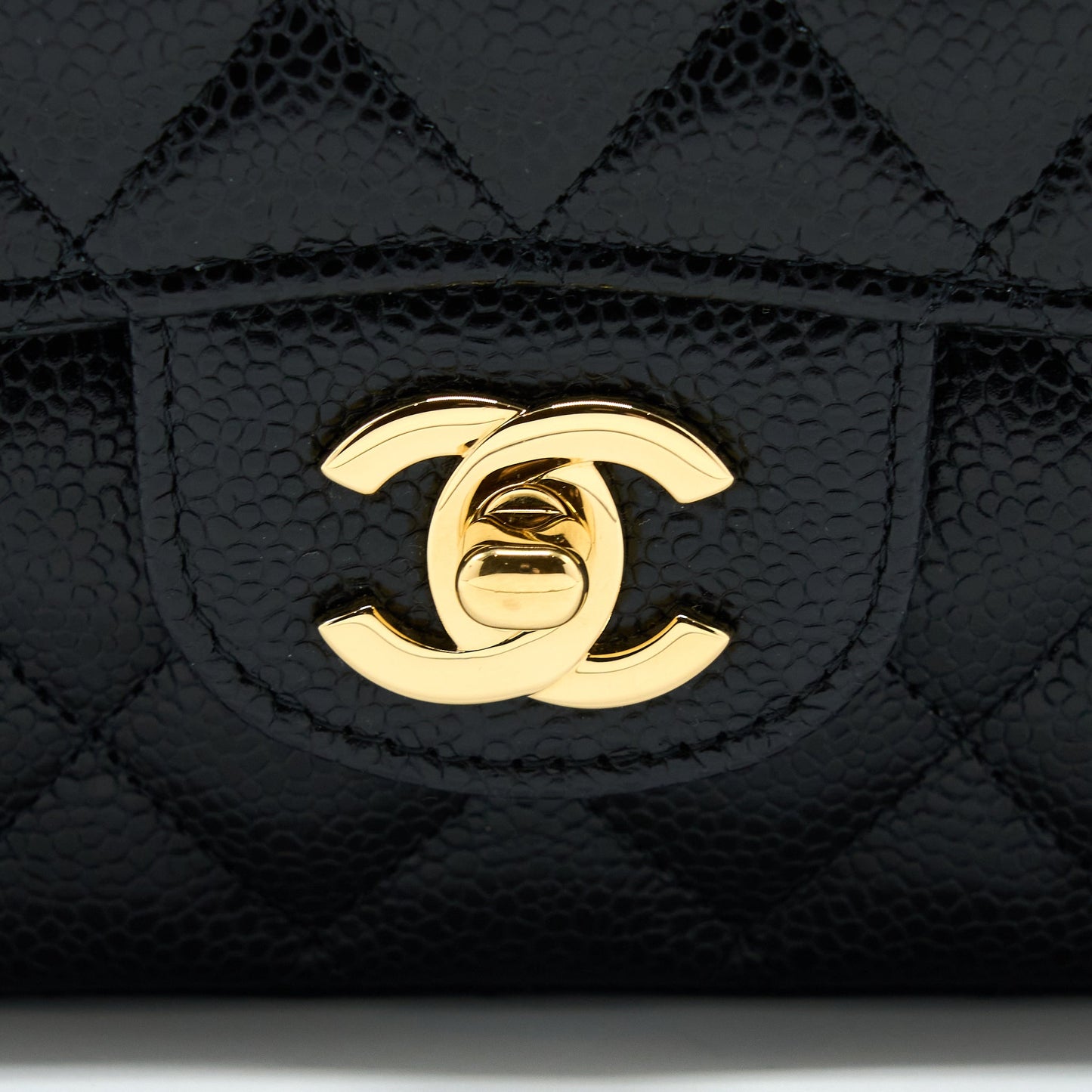 Chanel Medium Classic Double Flap Bag Caviar Black  (Microchip)