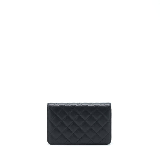 Chanel 22S Detailed CC Logo Wallet On Chain Caviar Black L