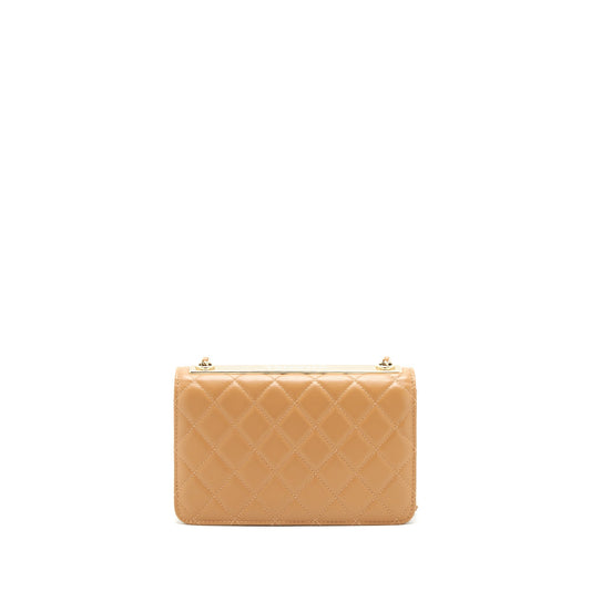 Chanel Trendy CC Wallet On Chain Lambskin Dark Beige L