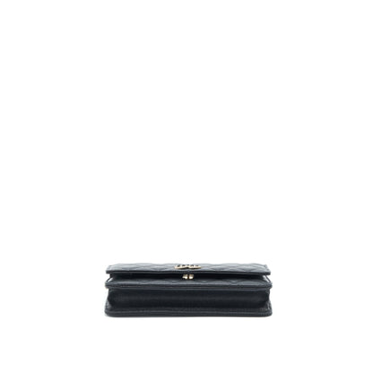 Chanel 22S Detailed CC Logo Wallet On Chain Caviar Black L