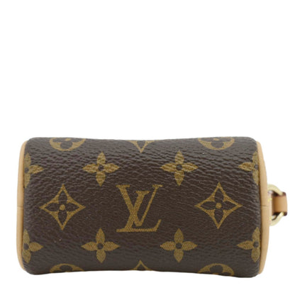 LOUIS VUITTON Speedy Monogram Canvas Bag Charm Brown