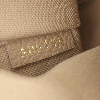 LOUIS VUITTON Felicie Monogram Empreinte Leather Pochette Crossbody Bag Light Brown