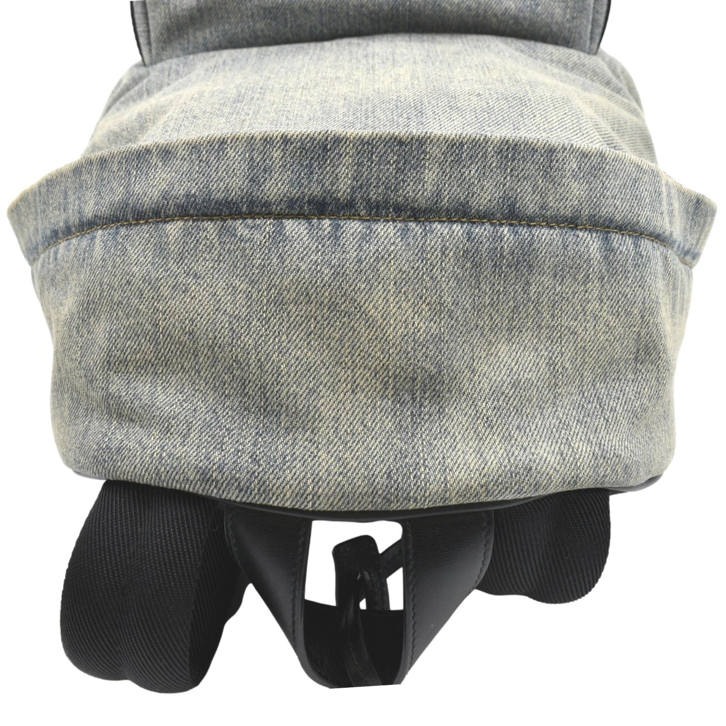 YVES SAINT LAURENT Denim Backpack Bag Gray