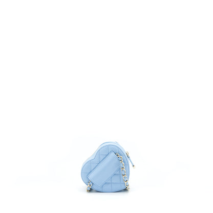 Chanel 22S Heart Belt Bag Lambskin Light Blue L
