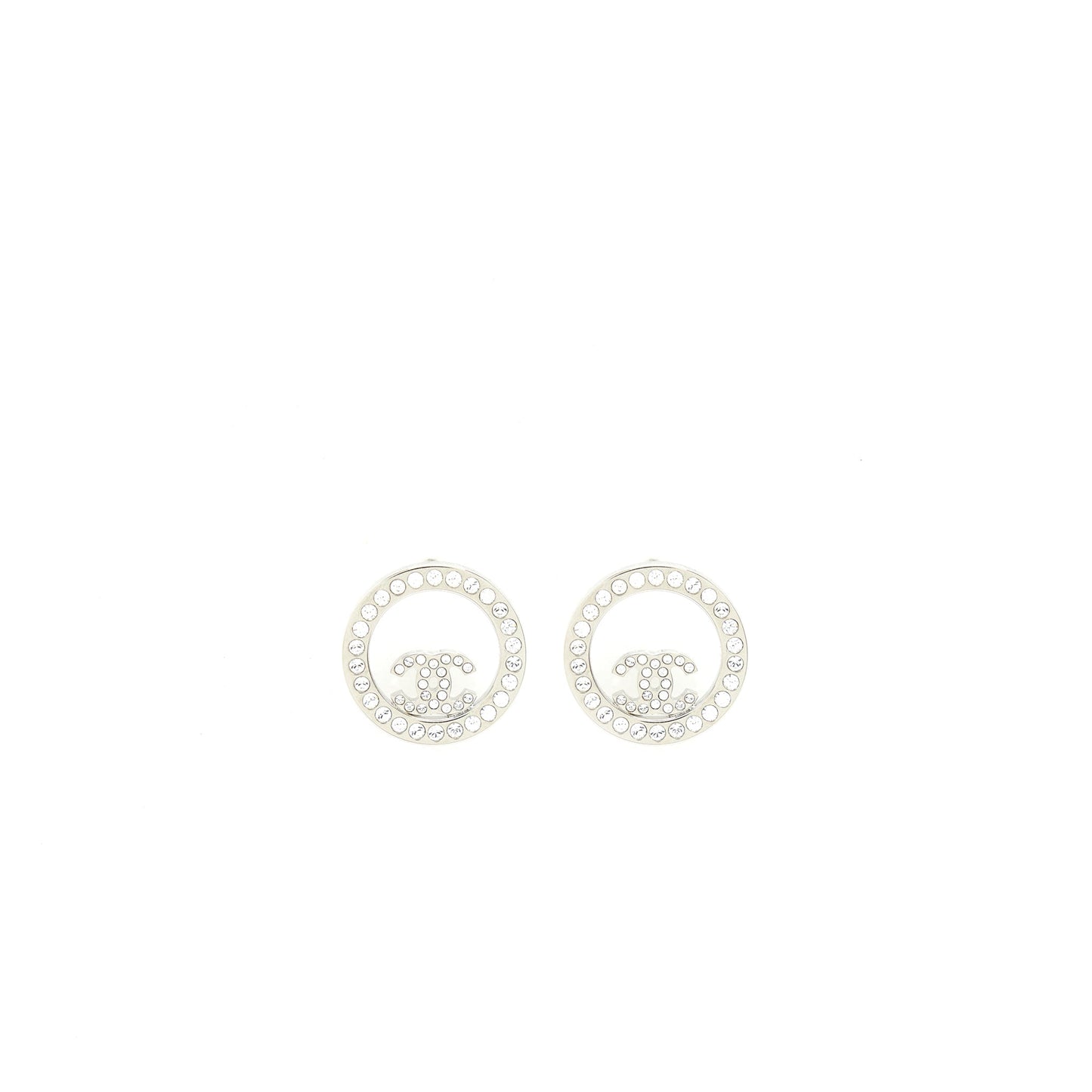 Chanel Round Earrings With Crystal