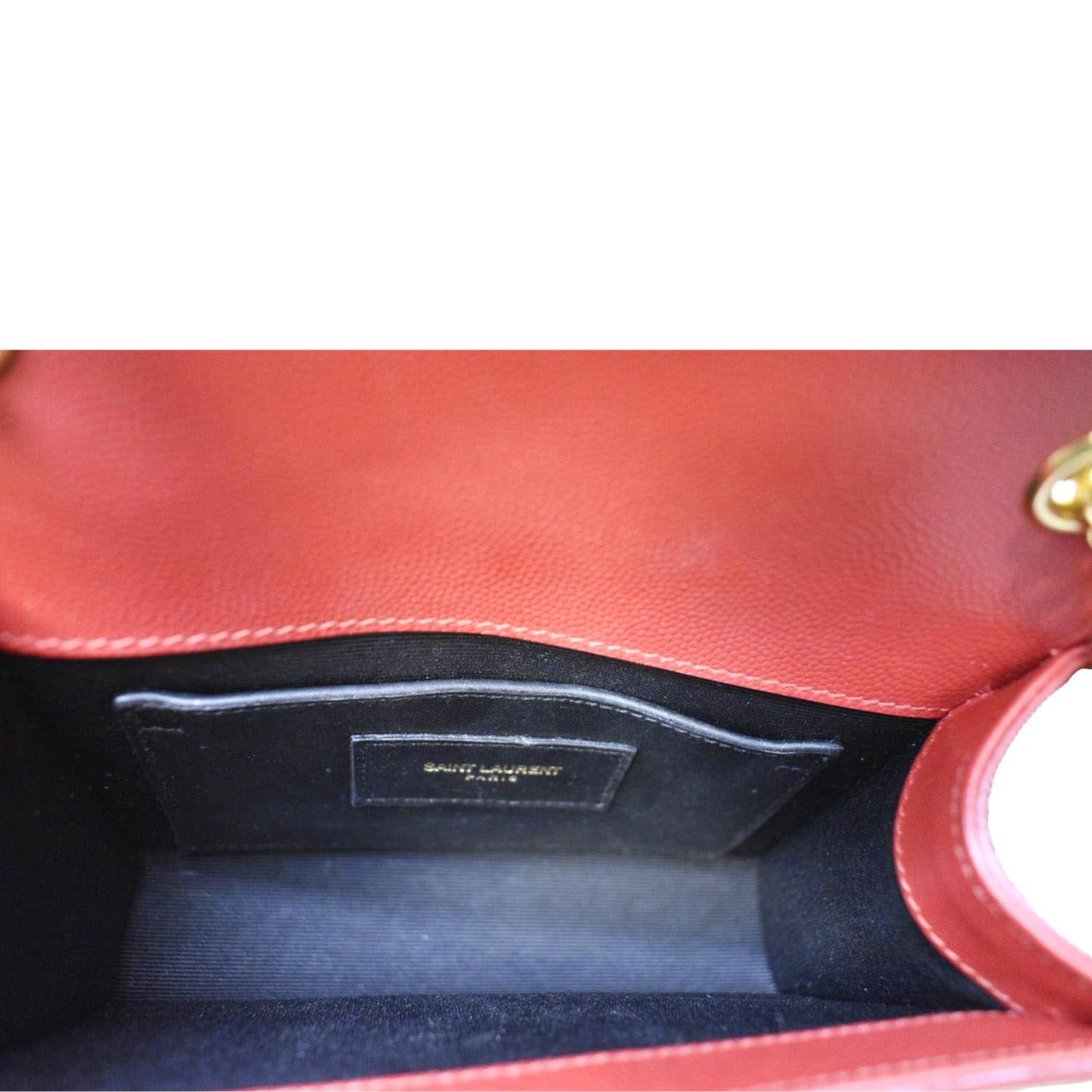 YVES SAINT LAURENT Kate Small Grain De Poudre Crossbody Bag Red