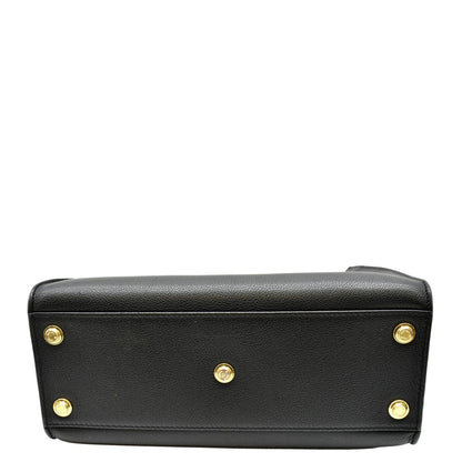 LOUIS VUITTON On My Side MM Calfskin Monogram Canvas Shoulder Bag Black