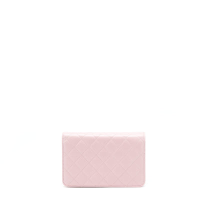 Chanel 22B Wallet On Chain With Detail CC Logo Caviar Light Pink NJ523 L(Microchip)