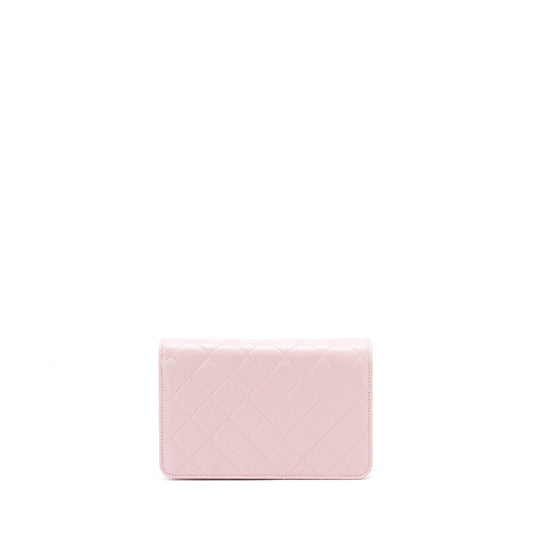 Chanel 22B Wallet On Chain With Detail CC Logo Caviar Light Pink NJ523 L(Microchip)