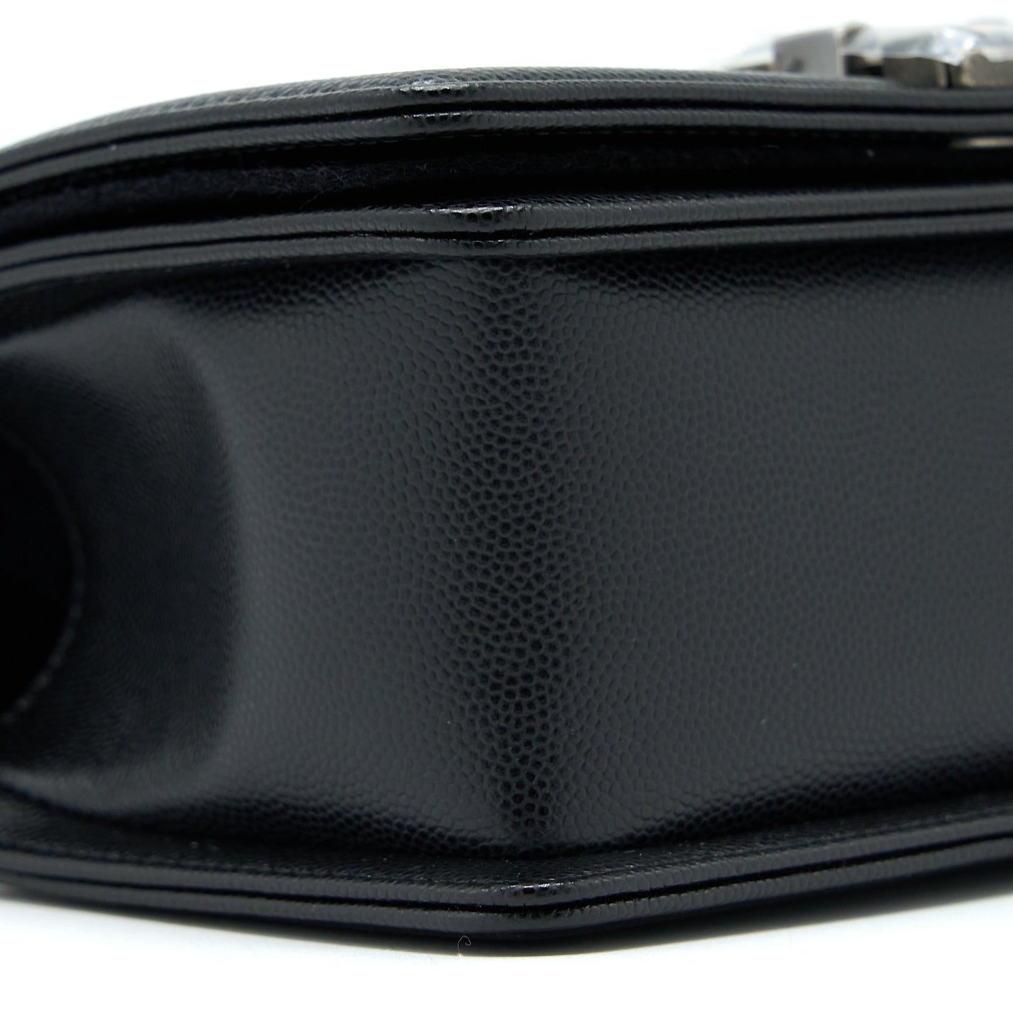 Chanel Small Boy Bag Caviar Black Ruthenium  (Microchip)