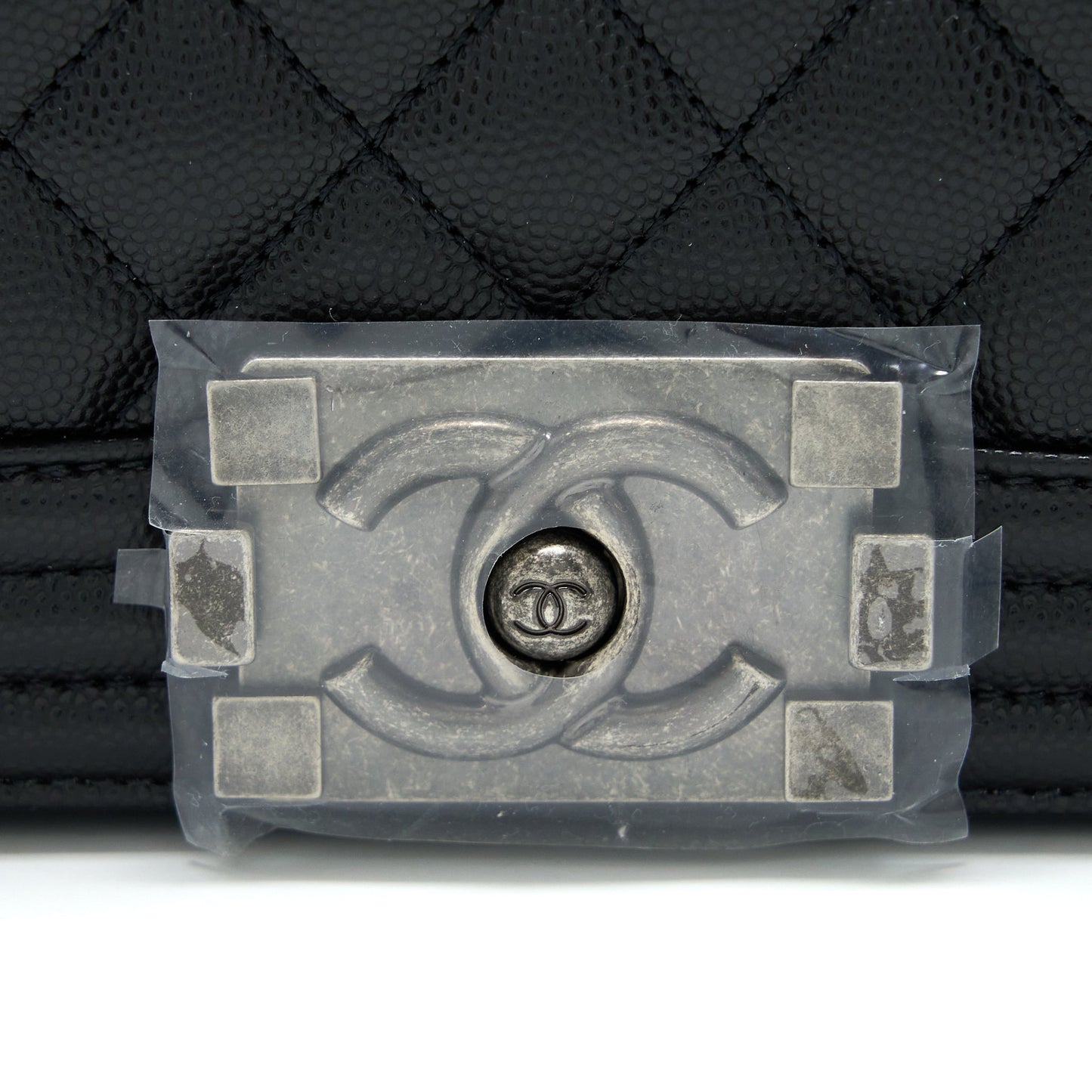 Chanel Small Boy Bag Caviar Black Ruthenium  (Microchip)