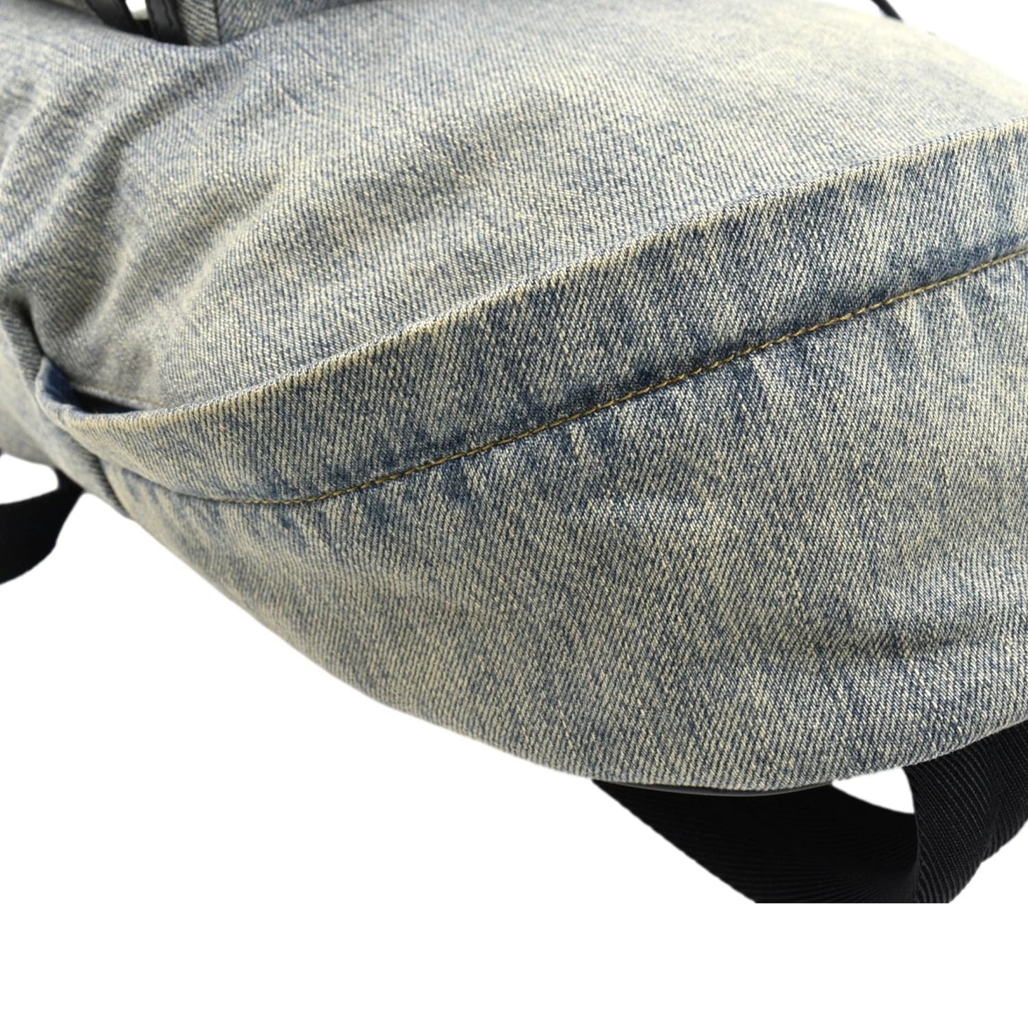 YVES SAINT LAURENT Denim Backpack Bag Gray