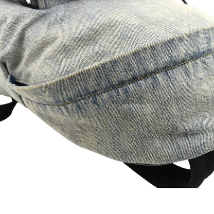 YVES SAINT LAURENT Denim Backpack Bag Gray
