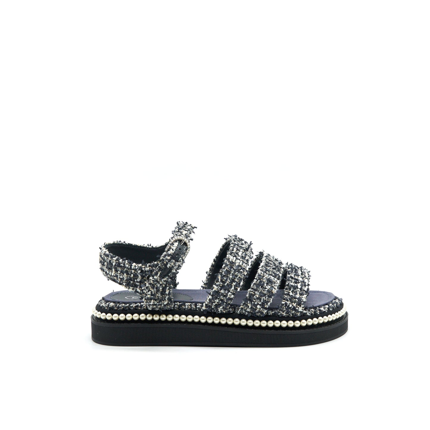Chanel Size 36 Tweed Navy blue Sandals