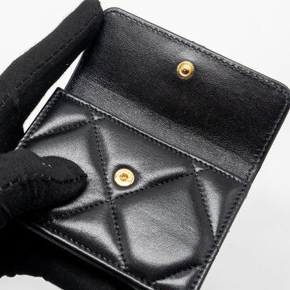 Chanel 19 compact wallet lambskin black  (microchip)