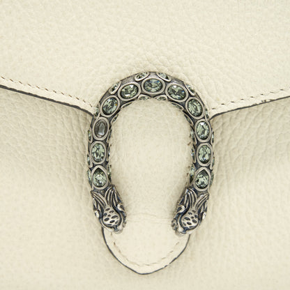 Gucci Dionysus Mini Chain Wallet Grained Calfskin White SHW