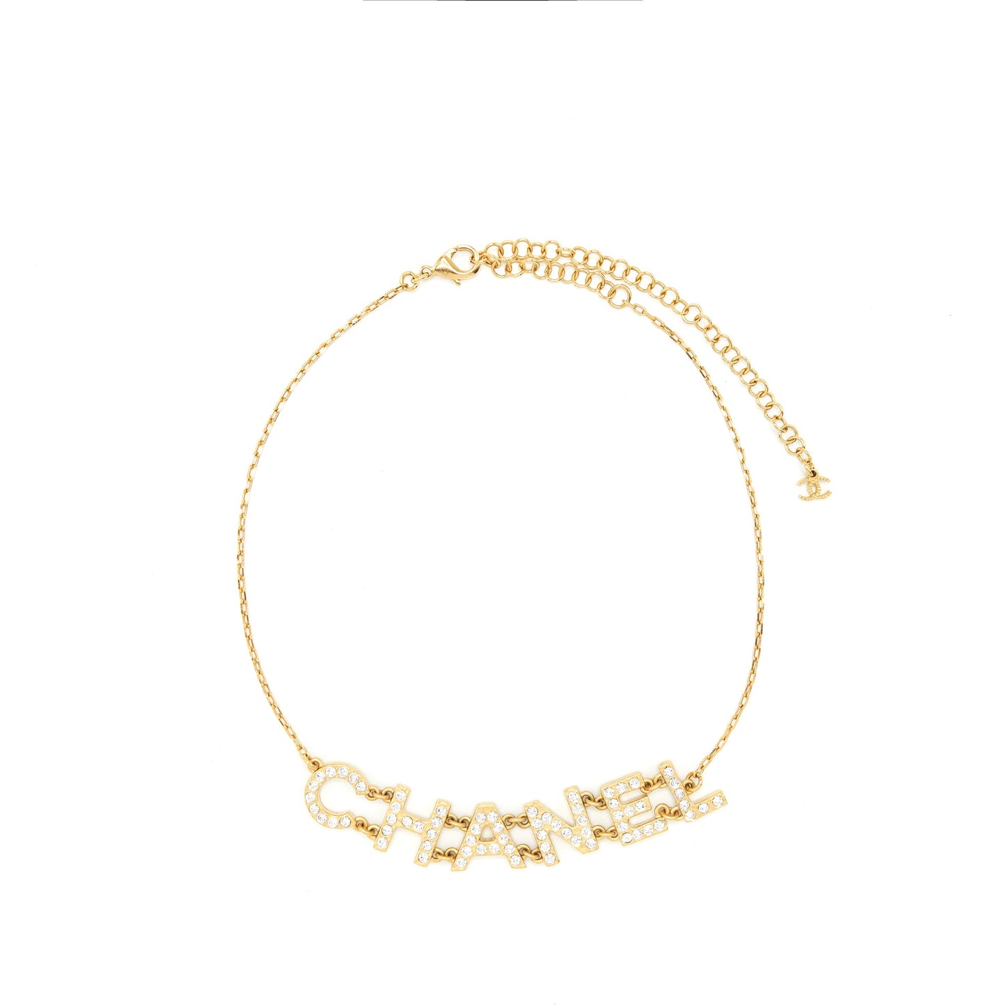 Chanel Logo Lettering Chain Necklace/Choker
