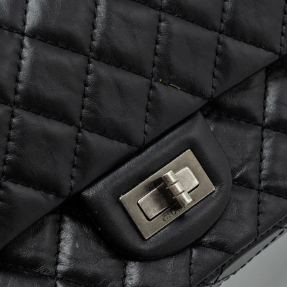 Chanel 2.55 Small Reissue Flap Bag Aged Calfskin Black Ruthenium Hardware (Microchip)