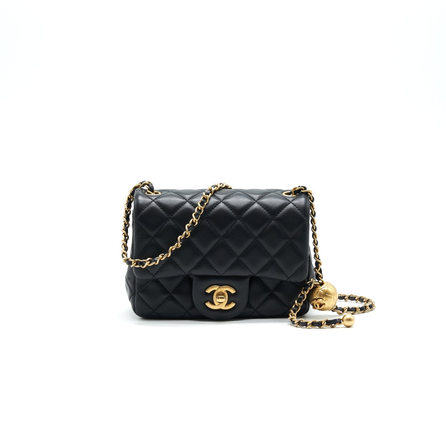 Chanel Pearl Crush Crush Mini Square Flap Bag Black