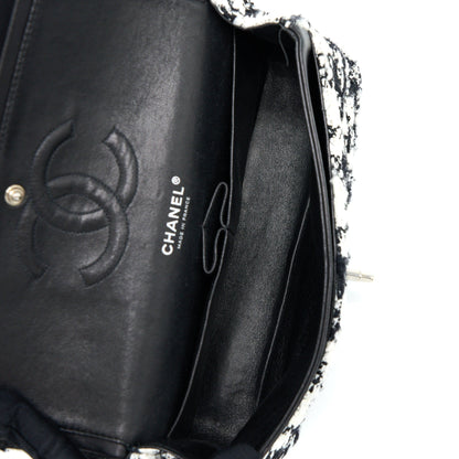 Chanel Classic Double Flap Bag Tweed Black/White