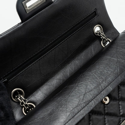 Chanel 2.55 Small Reissue Flap Bag Aged Calfskin Black Ruthenium Hardware (Microchip)