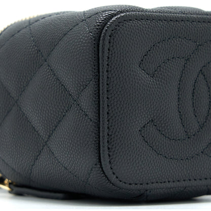 Chanel 23C Mini Vanity With Chain Caviar Black L