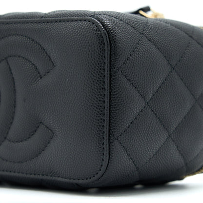 Chanel 23C Long Vanity With Chain Caviar Black L