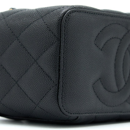 Chanel 23C Long Vanity With Chain Caviar Black L