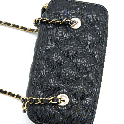 Chanel 23C Long Vanity With Chain Caviar Black L