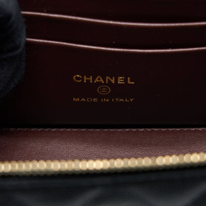 Chanel 23C Long Vanity With Chain Caviar Black L
