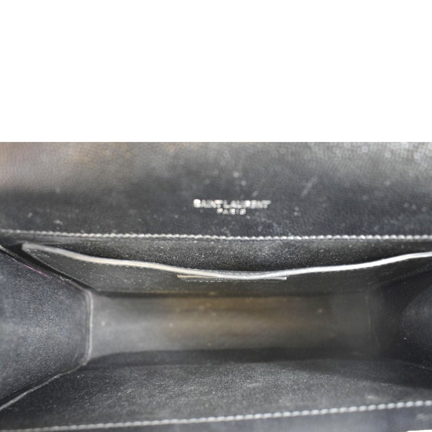 YVES SAINT LAURENT Envelope Medium Matelassé Leather Crossbody Chain Bag Black