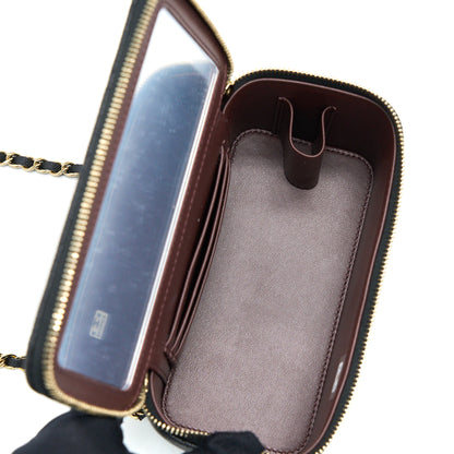 Chanel 23C Long Vanity With Chain Caviar Black L