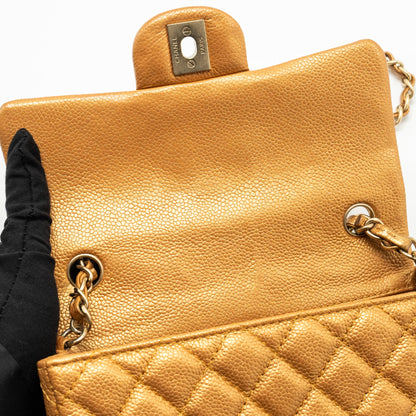 Chanel Mini Rectangular Flap Bag Calfskin Iridescent Dark Gold
