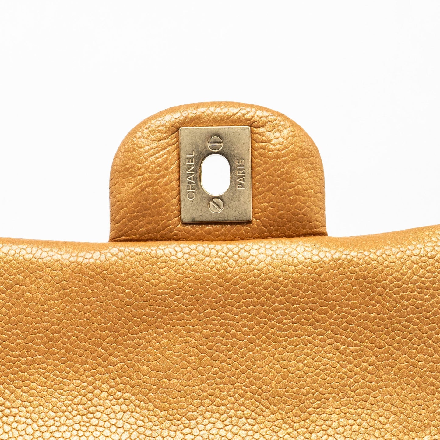 Chanel Mini Rectangular Flap Bag Calfskin Iridescent Dark Gold