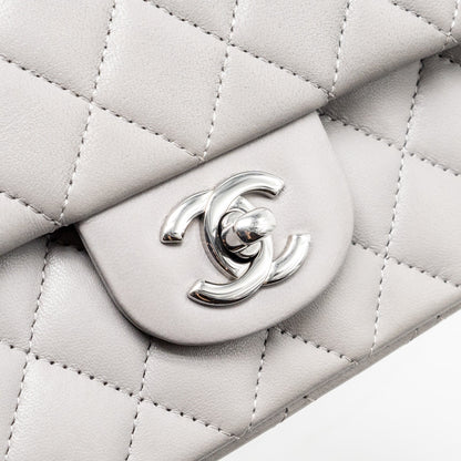 Chanel Mini Rectangular Flap Bag Lambskin Light Grey (Microchip)