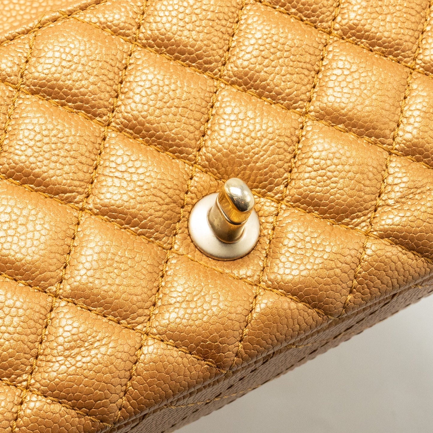 Chanel Mini Rectangular Flap Bag Calfskin Iridescent Dark Gold