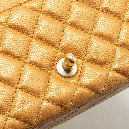 Chanel Mini Rectangular Flap Bag Calfskin Iridescent Dark Gold